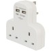Elpine Twin Electric Socket Plug Adaptor and 5v USB Charger 31476C
