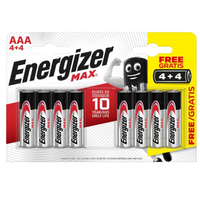 Energizer Max AAA Battery LR03 Batteries 8 Pack ENGMAXPAAA8