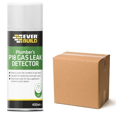 Everbuild P18 Plumbers Gas Leak Detector Spray Box of 6