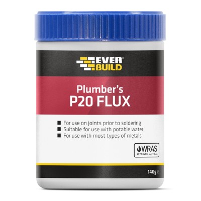 Everbuild P20 Plumbers Solder Soldering Pipe Flux Paste 488416 P20FLUX140