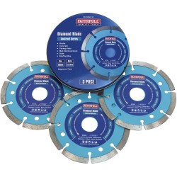 Faithfull 115mm Angle Grinder Diamond Cutting Blade Discs FAIDBSET3C