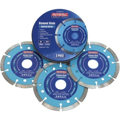 Faithfull 115mm Angle Grinder Diamond Cutting Blade Discs FAIDBSET3C