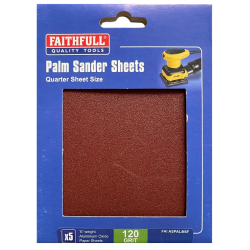 Faithfull Palm Sander 1/4 Sheets 120g Fine 5pk FAIASPALM5F 