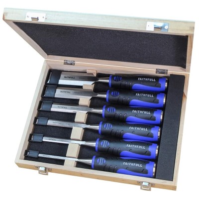 Faithfull FAIWCSGS6WB Wood Chisel 6pc Set Storage Box