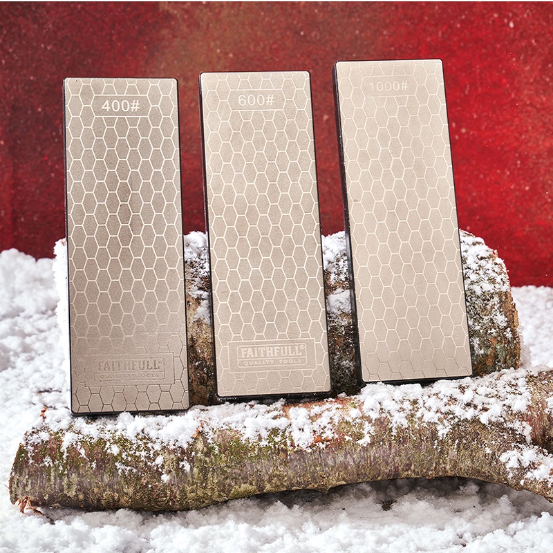 Faithfull FAIDWTRIPLE Diamond Sharpening Stone Dry Wet 3pc Kit