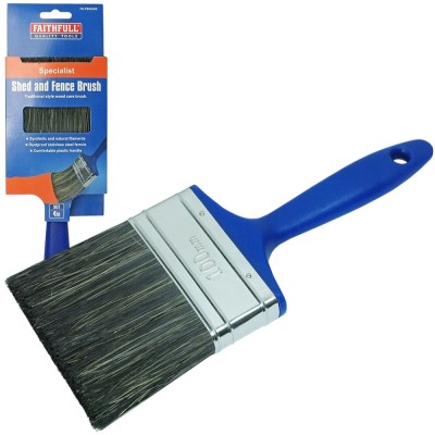 Faithfull Emulsion Shed and Fence Paint Brush 100mm 4 inch FAIPBWOOD 