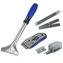 Faithfull FAISCRASET4 Long Handle Sharp Scraper Glass Decorating Set