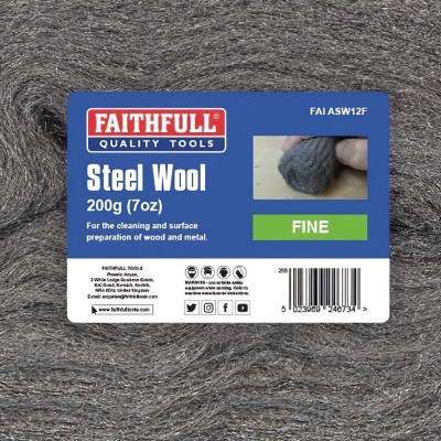 Faithfull Steel Wool Fine Grade 200g FAIASW12F