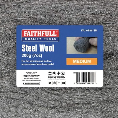 Faithfull Steel Wool Medium Grade 200g FAIASW12M