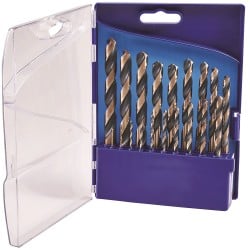 Faithfull FAIM19PSET2 HSS Metal Wood Plastic Drill Bit 19pc Set