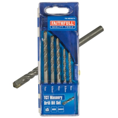 Faithfull Pro TCT Masonry Drill Bit 5 Piece Set FAIMDSET5 