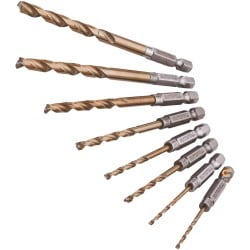 Faithfull Quick Change Impact Driver HSS Cobalt Drill Bit 8pc Set XMS25DRILL8 Faithfull Quick Change Impact Driver HSS Cobalt Drill Bit 8pc Set XMS25DRILL8