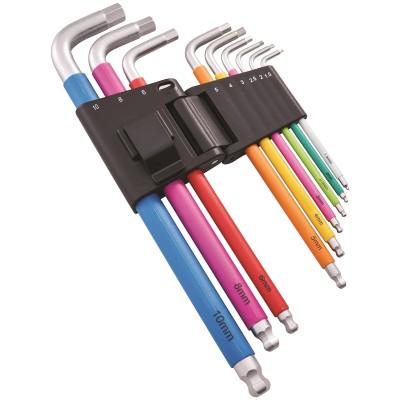 Faithfull 9 Piece Colour Coded Hex Key Set FAIHKS9C