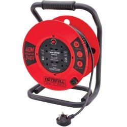 Faithfull FPPCR40240HD 40m 13A Heavy Duty Electric Cable Reel XMS25CR40M Faithfull FPPCR40240HD 40m 13A Heavy Duty Electric Cable Reel XMS25CR40M