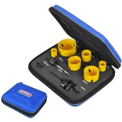 Faithfull FAIHSKIT Pro Holesaw 9pc Hole Saw Set in Case