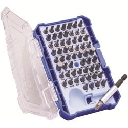 Faithfull FAISBSET61 Screwdriver and Security Bit Inc. Holder 61pc Set XMS25BSET61