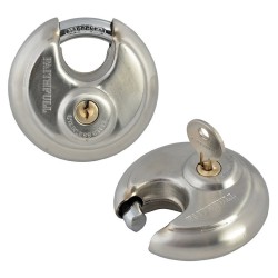 Faithfull 70mm Diskus Stainless Steel Round Disc Padlock FAIPLSS70DIS