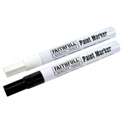 Faithfull Paint Marker Pen Black White 2pk FAIPMBLKWHI