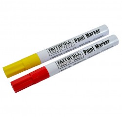 Faithfull Paint Marker Pen Yellow Red 2pk FAIPMYELRED