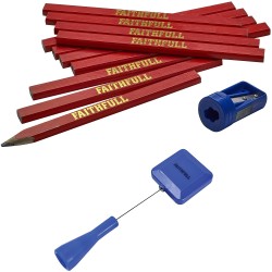Faithfull FAICPRKIT Carpenters Pencil Sharpener Retractable Lanyard Set