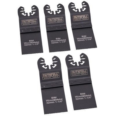 Faithfull FAIMFWM32B Multi Tool Function Bi-Metal Saw Blade 32mm 5pk