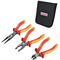 Faithfull VDE Side Cutter Long Nose and Combination Plier Set FAIPLVDESET