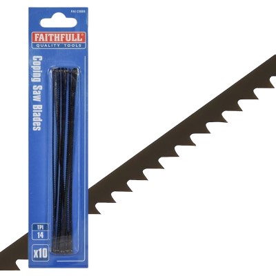 Faithfull Coping Saw Blades High Quality Wood 14tpi FAICSB x 10 Blades