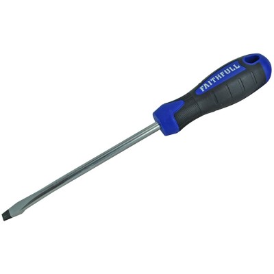 Faithfull Soft-Grip Slotted Flared Screwdriver 150mm 8mm FAISDF150 