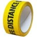 Faithfull Self Adhesive Hi Vis Yellow and Black Keep a Safe Distance 50mm Tape
