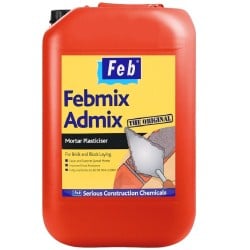 Feb Febmix Admix Original Mortar Plasticiser Admixture 25 Litre FBMIX25