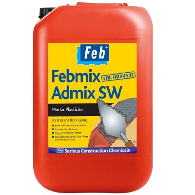 Feb Febmix Admix SW Mortar Plasticiser Admixture 25 Litre FBSWMIX25