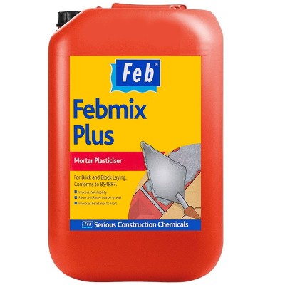 Feb Febmix Plus Mortar Plasticiser Admixture 25 Litre 487143 FBMIXPLUS25