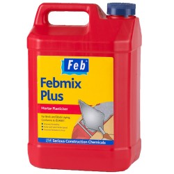 Feb Febmix Plus Mortar Plasticiser Admixture 5 Litre FBMIXPLUS5