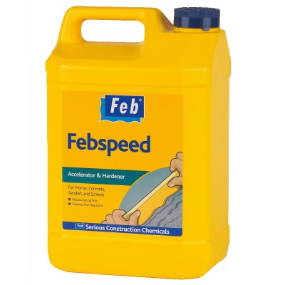 Feb Febspeed Accelerator Hardener Mortar Concrete Frostproofer 5 Litre FBSPEED5