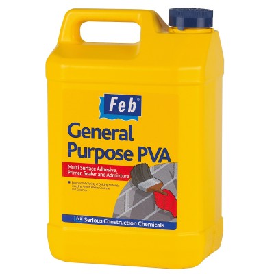 Feb General Purpose PVA FBGPPVA5 Primer Sealer Admixture 5 Litre 489446