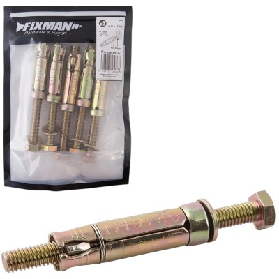 Fixman Masonry Shield Anchor-Bolt Fixing M10 60mm Capacity x 115mm 5pk 956484