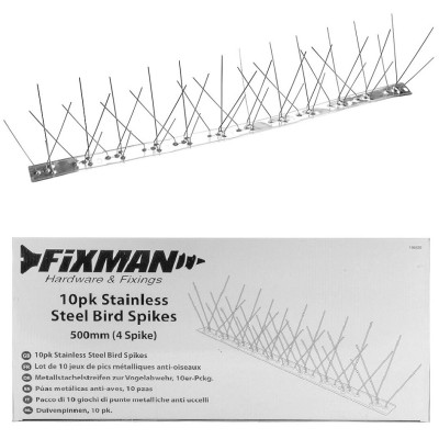 Fixman Bird Deterrent Defending Protection Spikes Stainless Steel 10pk 196435