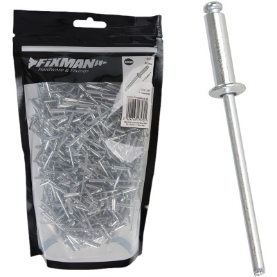 Fixman Domed Head Blind Pop Rivets 3.2 12mm 500pk 408063