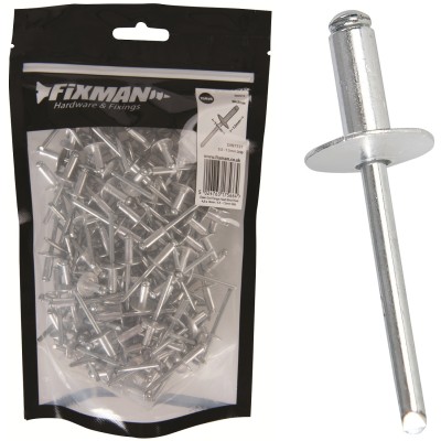 Fixman Flanged Large Head Blind Pop Rivets 4.8mm x 12mm 150pk 682618