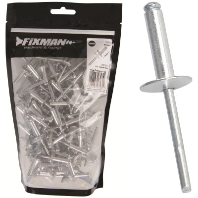 Fixman Flanged Large Head Blind Pop Rivets 4.8mm x 18mm 150pk 850671