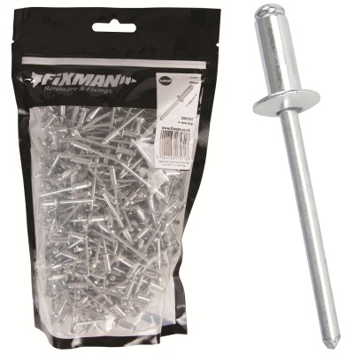 Fixman Domed Head Blind Pop Rivets 4mm x 10mm 500pk 928809