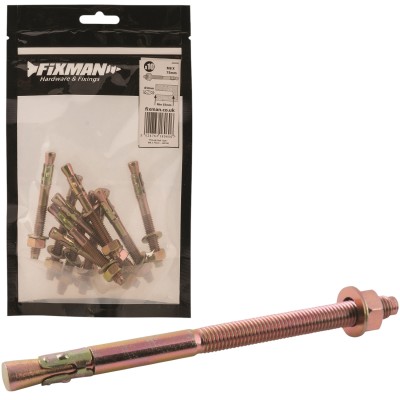 Fixman Masonry Anchor Through Bolt Fixing M8 75mm 10pk 402335