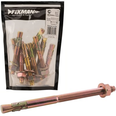 Fixman Masonry Anchor Through Bolt Fixing M12 95mm 10pk 536354