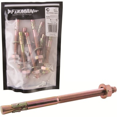 Fixman Masonry Anchor Through Bolt Fixing M10 100mm 10pk 894162