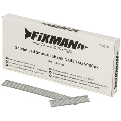 Fixman Galvanised Smooth-Shank Nails 10mm 18g 5000pk 298788
