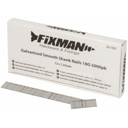 Fixman Galvanised Smooth-Shank Nails 12mm 18g 5000pk 861880