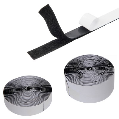 Fixman Hook and Loop Fixing Tape Black Self Adhesive 25mm 50mm
