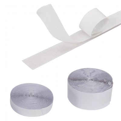 Fixman Hook and Loop Fixing Tape White Self-Adhesive 20mm or 50mm
