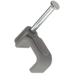 ForgeFix Flat Grey 2.5mm Electric Cable Clips Box of 100 FCC25G