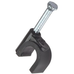 ForgeFix Round Black 6-7mm Coax Electrical Cable Clips Box of 100 RCC67B